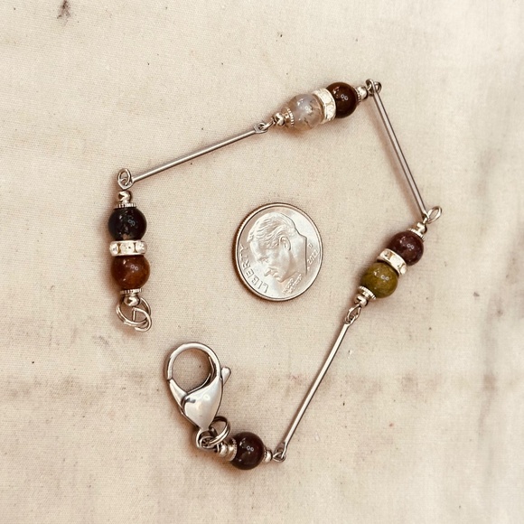 Stainless Steel & Indian Agate Beads Multicolor Handmade - Picture 12 of 12